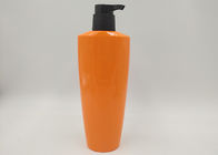 Ovales orange HAUSTIER Plastikkosmetik füllt leere Lotions-Seifen-Flaschen-Glanz-Oberfläche ab