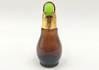 kosmetische Glasflaschen der bernsteinfarbige Farbe30ml mit goldener Kappe für ätherisches Öl