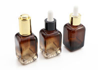 30ml Amber Square Glass Cosmetic Bottles für Serum des ätherischen Öls