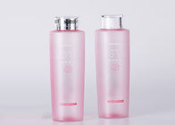 Kundenspezifische kosmetische Flaschen des Rosa-500ml mit Überwurfmutter-Siebdruck-Drucken