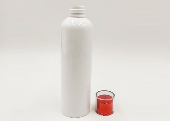 kosmetische Flasche des weißen Haustier-200ml, kosmetischer Verpackenflaschen-Überwurfmutter-Entwurf