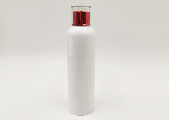 kosmetische Flasche des weißen Haustier-200ml, kosmetischer Verpackenflaschen-Überwurfmutter-Entwurf