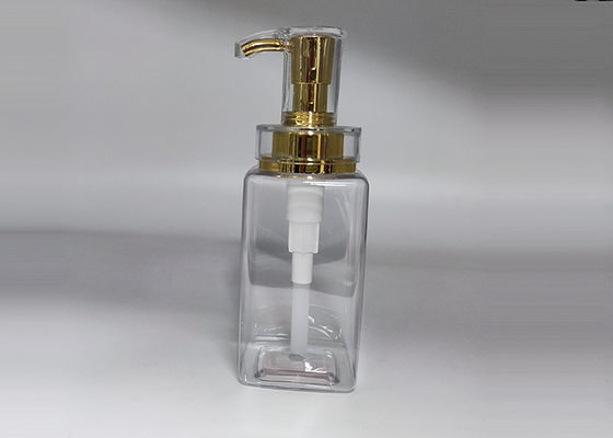 Heiße stempelnde leere Flasche des Schaum-450ml mit Goldsilber-Pumpe